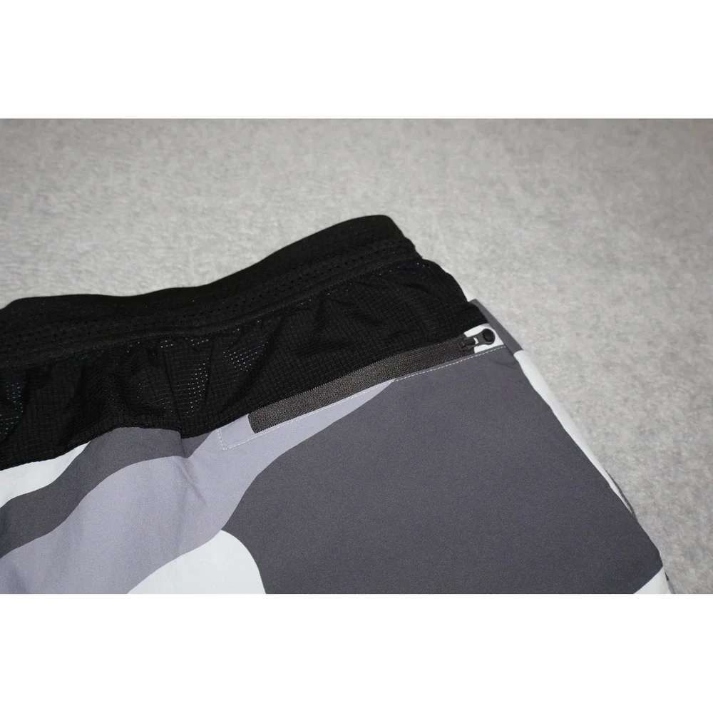 Greyson Lined Gym Shorts Stretch Mens 2XL Gray Camo Gym Workout 6.5 Inseam
